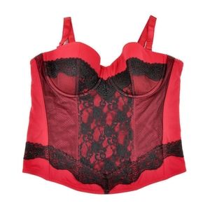 Addition Elle 44DD Red with Black Lace Bustier